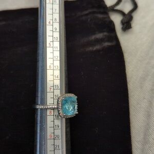 #11 Silverstone simulated blue topaz size 7.5 ring